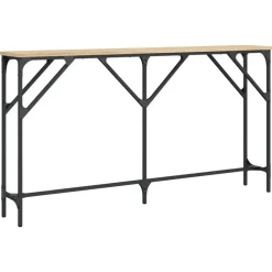 Sidetables-vidaXL - Consoletafel - Sonoma eiken - Bewerkt hout - 140x23x75 cm