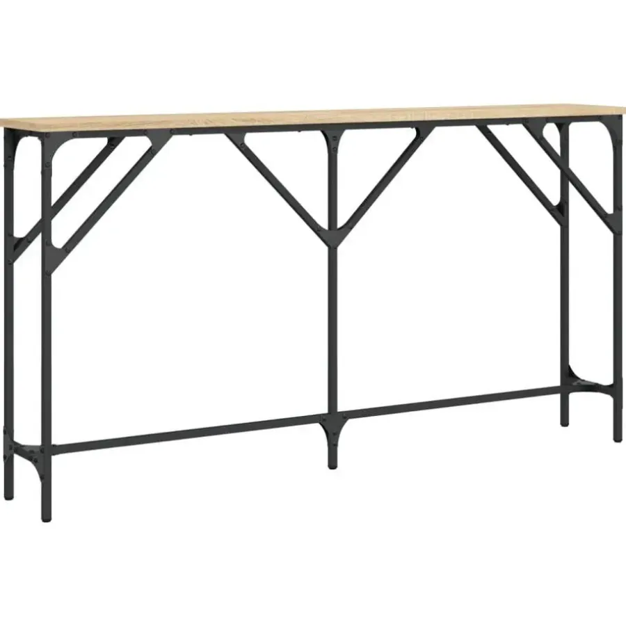 Sidetables-vidaXL - Consoletafel - Sonoma eiken - Bewerkt hout - 140x23x75 cm