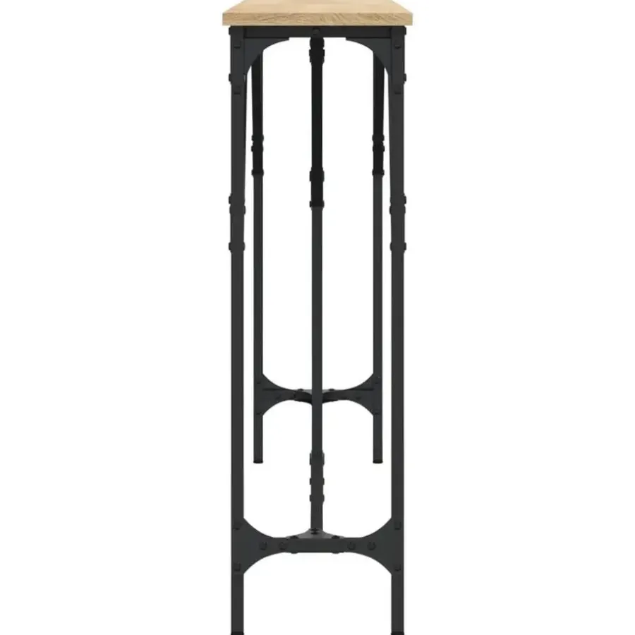 Sidetables-vidaXL - Consoletafel - Sonoma eiken - Bewerkt hout - 140x23x75 cm