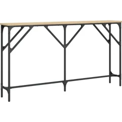 Sidetables-vidaXL - Consoletafel - Sonoma eiken - Bewerkt hout - 140x23x75 cm