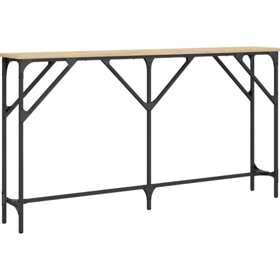 Sidetables-vidaXL - Consoletafel - Sonoma eiken - Bewerkt hout - 140x23x75 cm