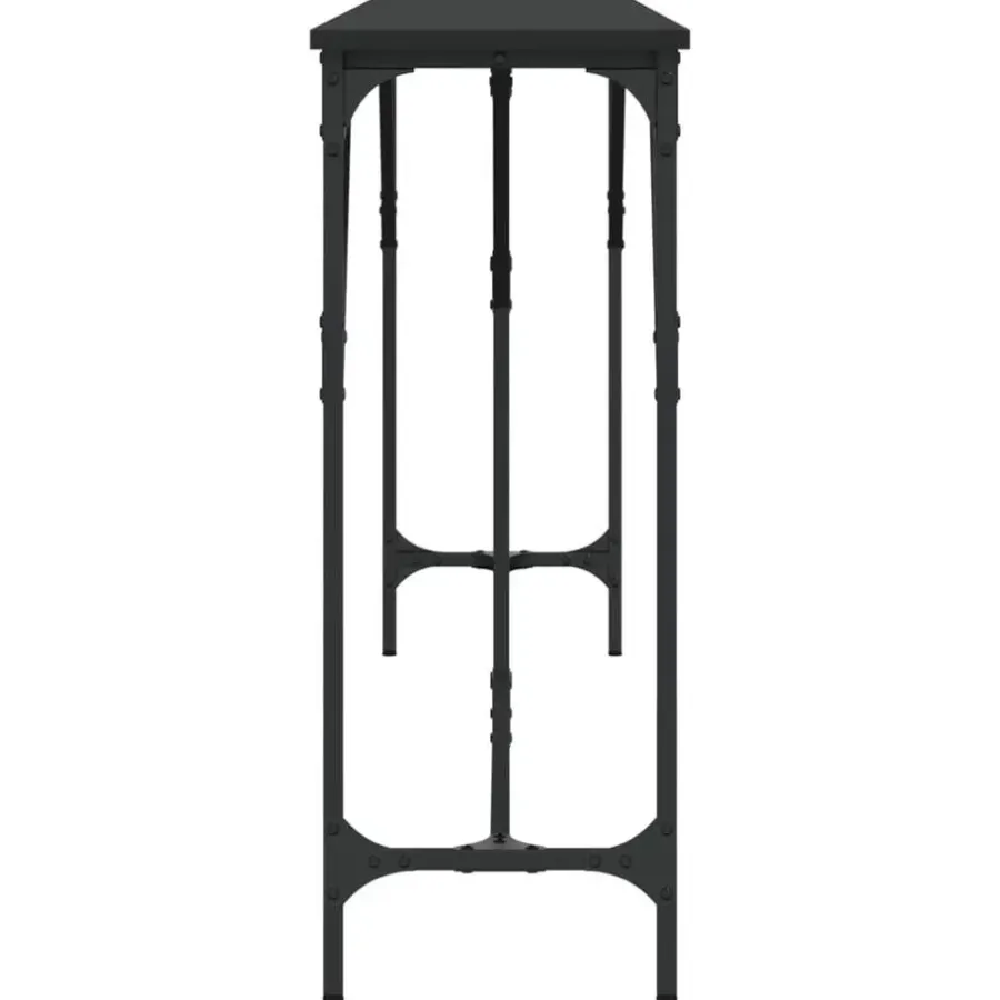 Sidetables-vidaXL - Consoletafel - Zwart - Bewerkt hout - 200x29x75 cm