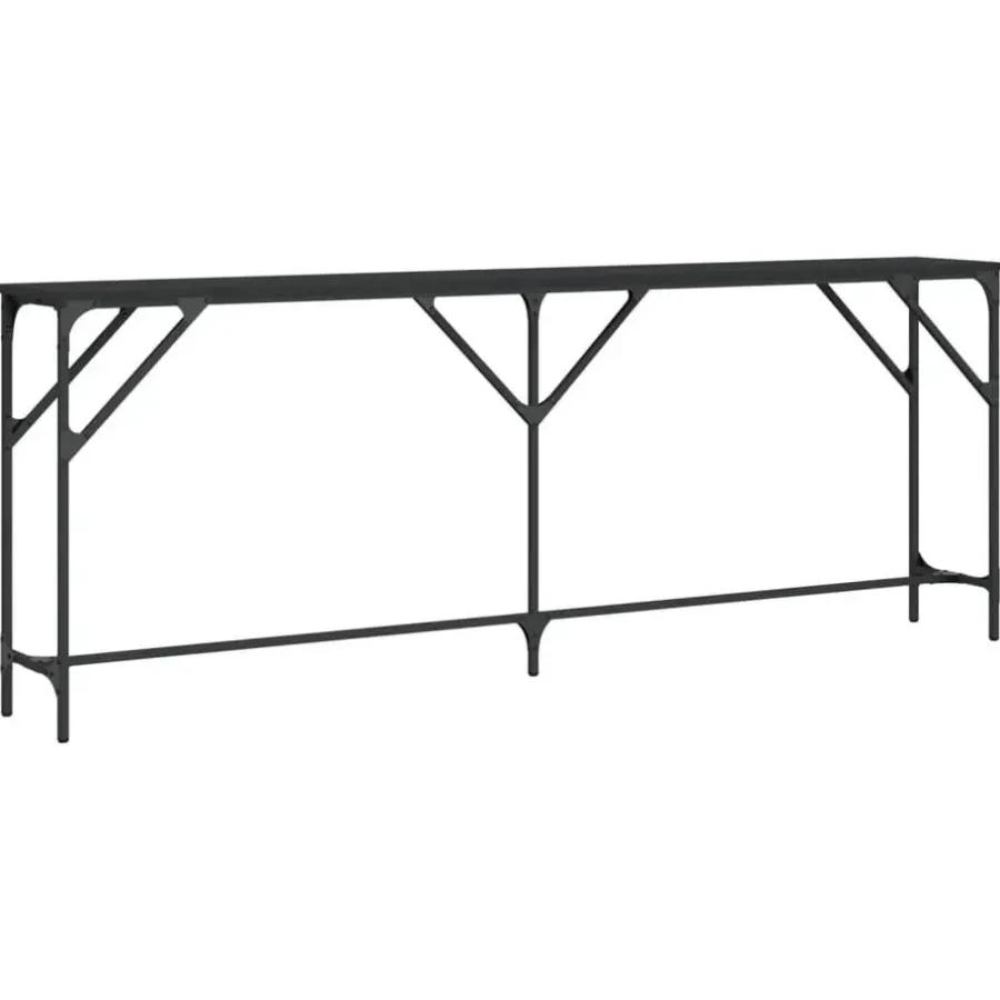 Sidetables-vidaXL - Consoletafel - Zwart - Bewerkt hout - 200x29x75 cm