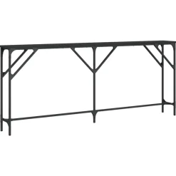 Sidetables-vidaXL - Consoletafel - Zwart - Bewerkt hout - 180x23x75 cm