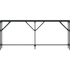 Sidetables-vidaXL - Consoletafel - Zwart - Bewerkt hout - 180x23x75 cm