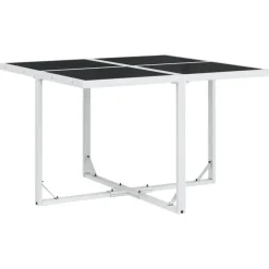 Tuinsets-vidaXL - 5-delige inklapbaar Tuinset met kussens -Wit textileen - 110x107 cm