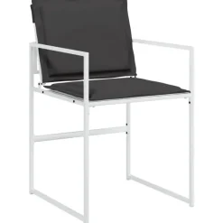 Tuinsets-vidaXL - 5-delige inklapbaar Tuinset met kussens -Wit textileen - 110x107 cm