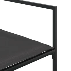 vidaXL - 7-delige inklapbaar Tuinset gris kussens -Zwart textileen - 165x107 cm