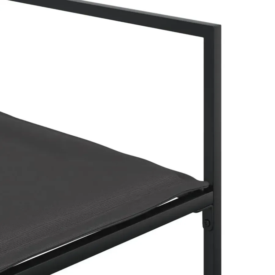 vidaXL - 7-delige inklapbaar Tuinset gris kussens -Zwart textileen - 165x107 cm