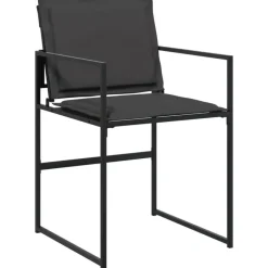 vidaXL - 5-delige inklapbaar Tuinset gris kussens -Zwart textileen - 110x107 cm