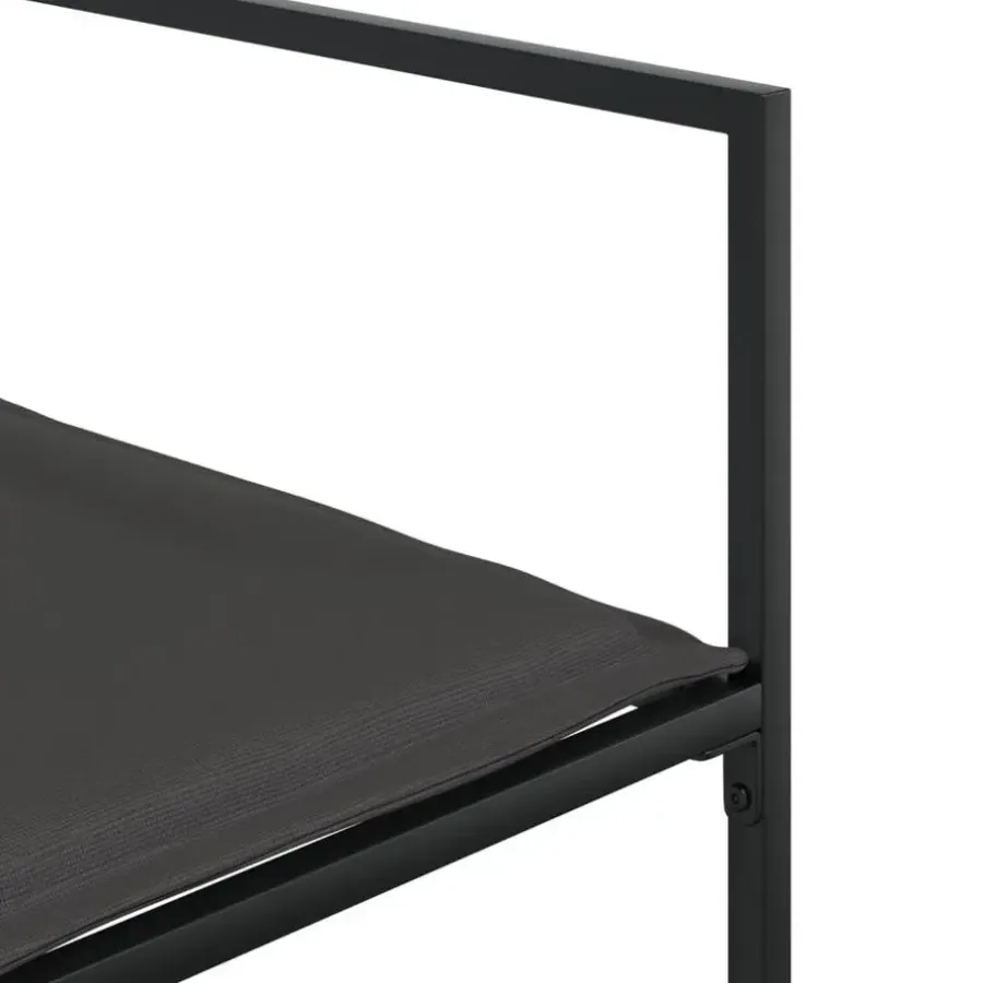 vidaXL - 5-delige inklapbaar Tuinset gris kussens -Zwart textileen - 110x107 cm