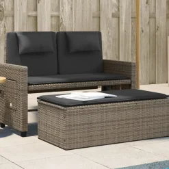 vidaXL - 2-delige Loungebanken Verstelbare met kussens - Grijs - 113x61x87 cm
