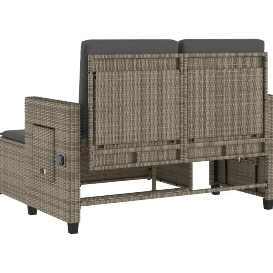 vidaXL - 2-delige Loungebanken Verstelbare met kussens - Grijs - 113x61x87 cm