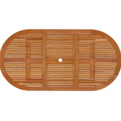 Tuinsets-vidaXL - 7-delige Tuinset 6 fauteuils massief eucalyptushout - (150-200)x100 cm