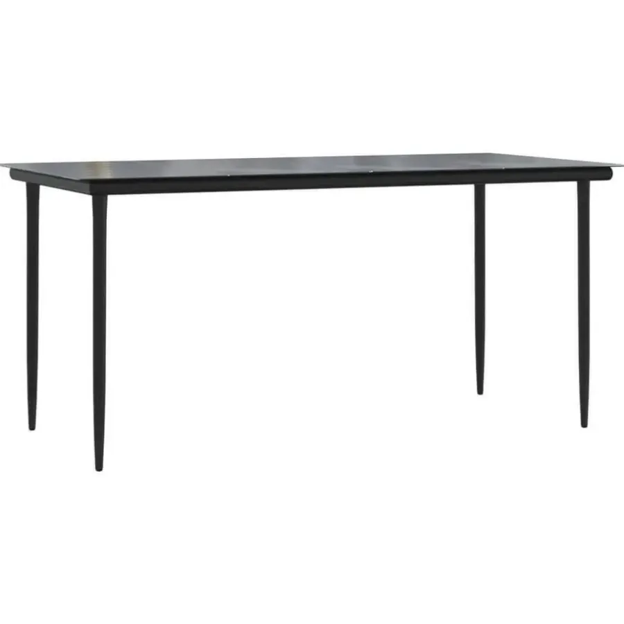 vidaXL - 5-delige Tuinset 4 fauteuils - Zwart - Textileen - 160x80 cm