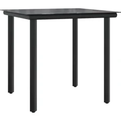 Tuinsets-vidaXL - 5-delige Tuinset 4 fauteuils - Zwart - Textileen - 80x80 cm