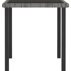 Tuinsets-vidaXL - 5-delige Tuinset - Grijs - Poly rattan en glas - 70x70 cm