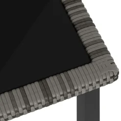 Tuinsets-vidaXL - 5-delige Tuinset - Grijs - Poly rattan en glas - 70x70 cm