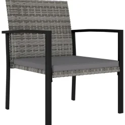 Tuinsets-vidaXL - 5-delige Tuinset - Grijs - Poly rattan en glas - 70x70 cm