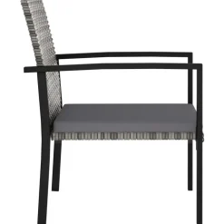 Tuinsets-vidaXL - 5-delige Tuinset - Grijs - Poly rattan en glas - 70x70 cm