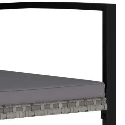 Tuinsets-vidaXL - 5-delige Tuinset - Grijs - Poly rattan en glas - 70x70 cm