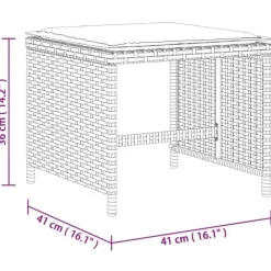 Tuinsets-vidaXL - 9-delige Tuinset 4 krukken wit kussens - Zwart - PE rattan - 110x106 cm