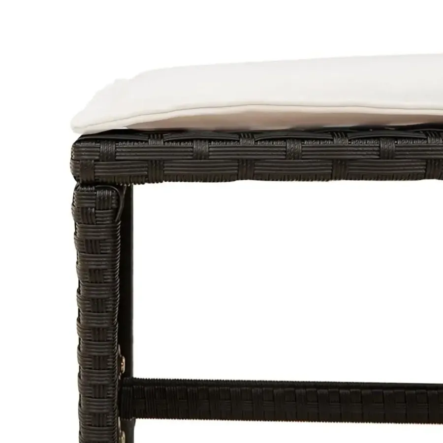 Tuinsets-vidaXL - 9-delige Tuinset 4 krukken wit kussens - Zwart - PE rattan - 110x106 cm