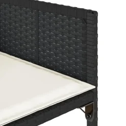 Tuinsets-vidaXL - 9-delige Tuinset 4 krukken wit kussens - Zwart - PE rattan - 110x106 cm