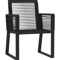 vidaXL - 9-delige Tuinset - Zwart PVC rattan en staal - 200x100 cm