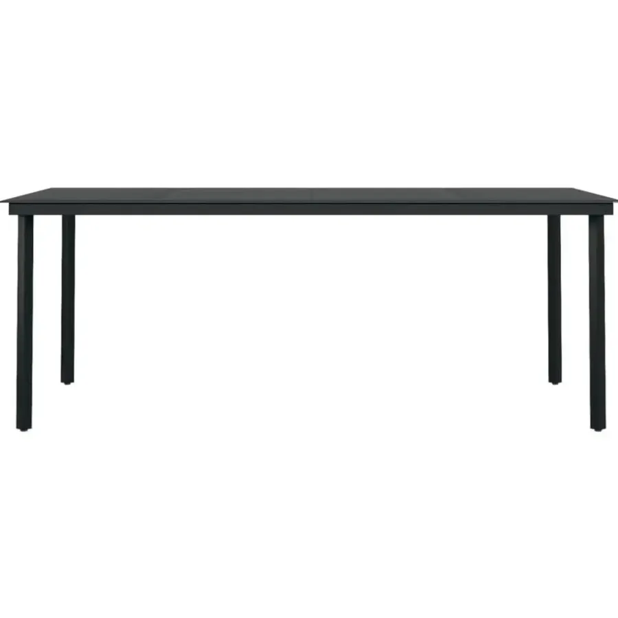 vidaXL - 9-delige Tuinset - Zwart PVC rattan en staal - 200x100 cm