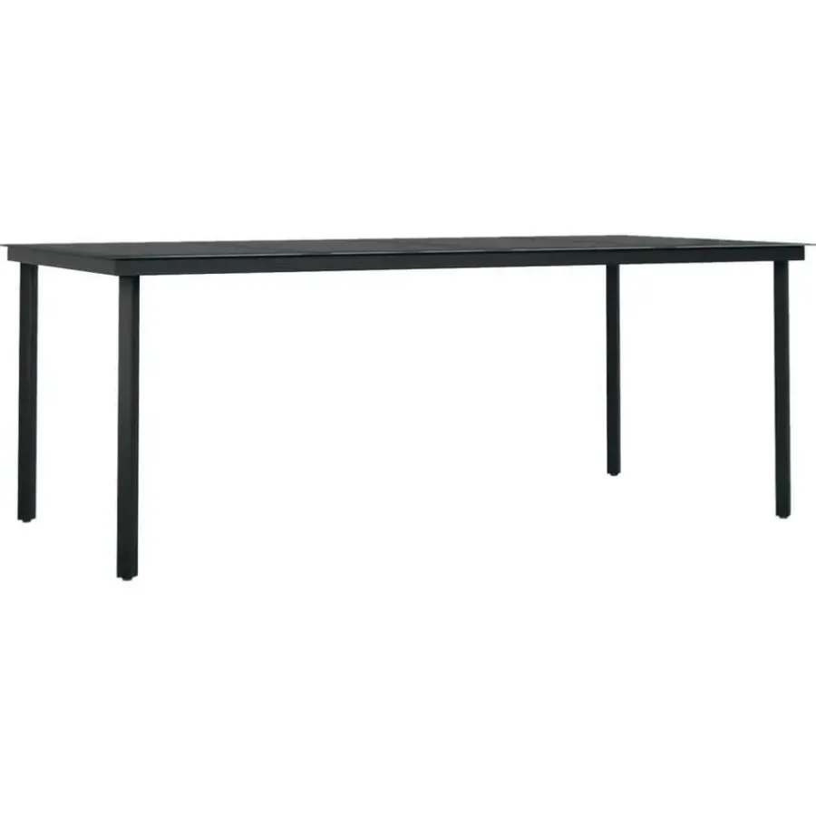 vidaXL - 9-delige Tuinset - Zwart PVC rattan en staal - 200x100 cm
