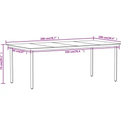 vidaXL - 9-delige Tuinset - Zwart PVC rattan en staal - 200x100 cm
