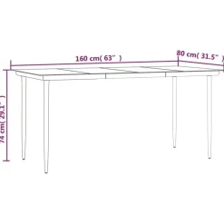 Tuinsets-vidaXL - 7-delige Tuinset - Zwart - Textileen met voering en staal - 160x80 cm