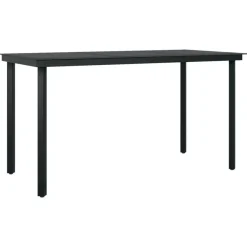 vidaXL - 7-delige Tuinset - Zwart katoenen touw en staal - 140x70 cm