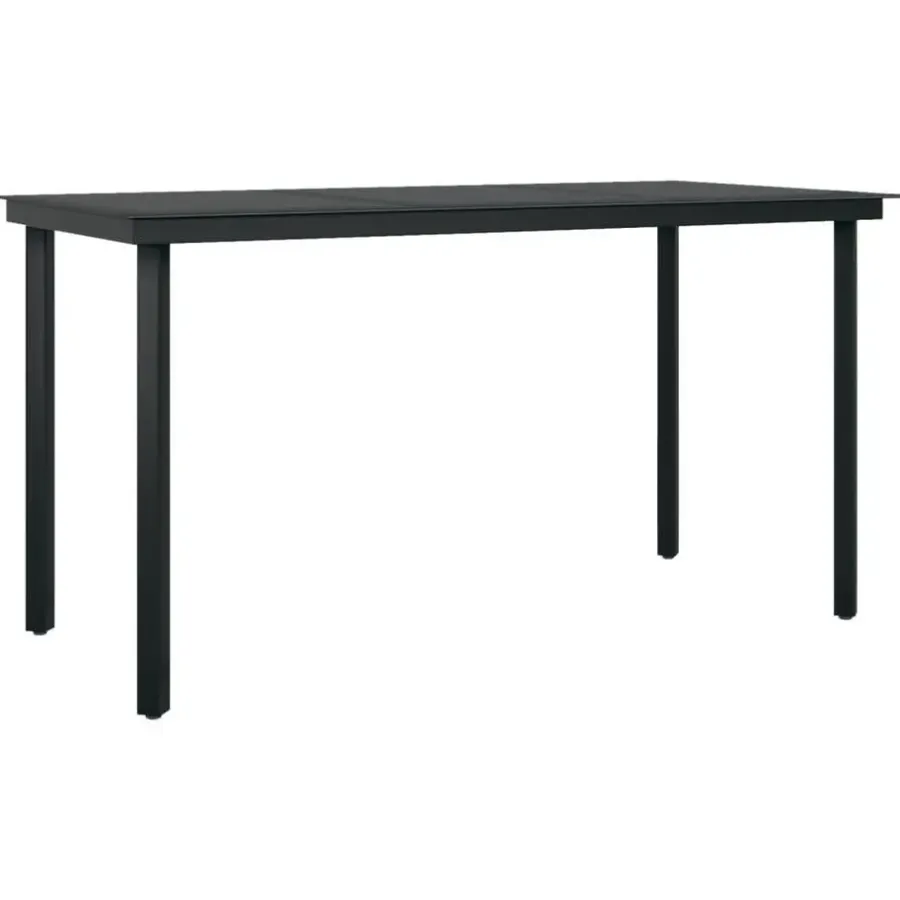 vidaXL - 7-delige Tuinset - Zwart katoenen touw en staal - 140x70 cm