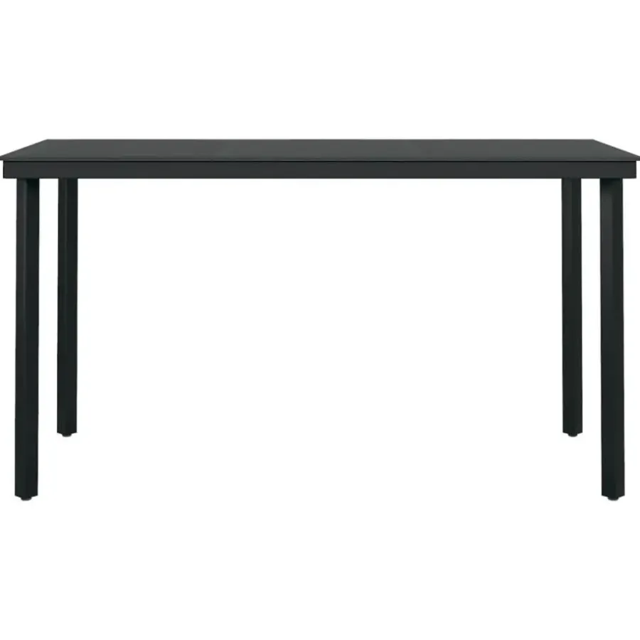 vidaXL - 7-delige Tuinset - Zwart katoenen touw en staal - 140x70 cm