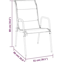 Tuinsets-vidaXL - 7-delige Tuinset - Zwart - Textileen met voering en staal - 140x70 cm