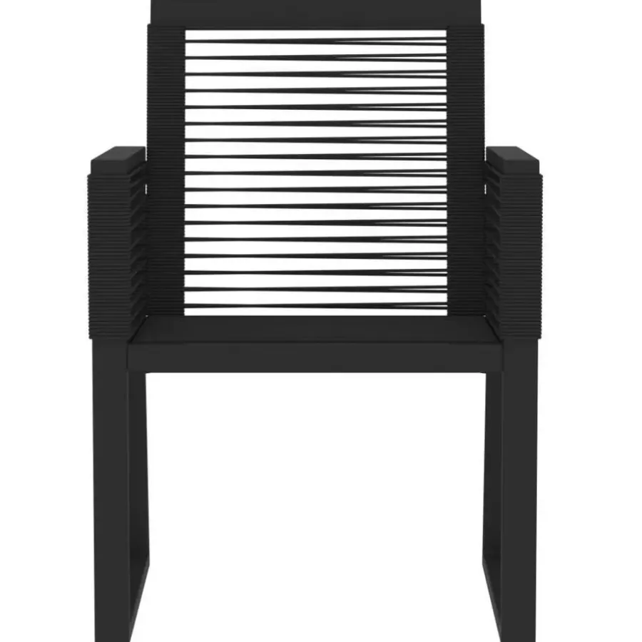vidaXL - 7-delige Tuinset - Zwart PVC rattan en staal - 200x100 cm