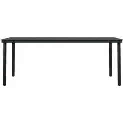 vidaXL - 7-delige Tuinset - Zwart PVC rattan en staal - 200x100 cm