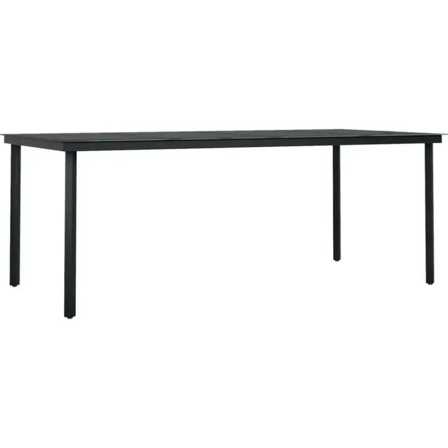 vidaXL - 7-delige Tuinset - Zwart PVC rattan en staal - 200x100 cm