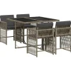 vidaXL - 5-delige Tuinset donkergrijs kussens - PE rattan en staal - 110x106 cm