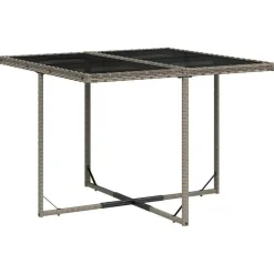 vidaXL - 5-delige Tuinset donkergrijs kussens - Grijs PE rattan - 110x106 cm