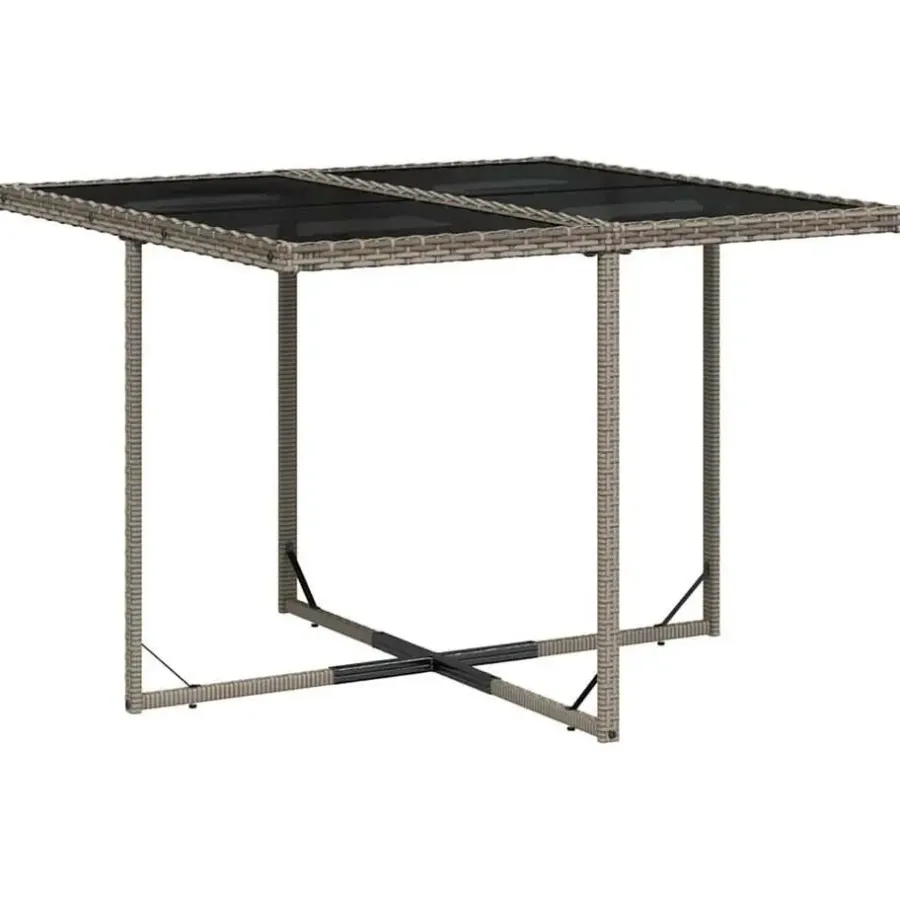 vidaXL - 5-delige Tuinset donkergrijs kussens - Grijs PE rattan - 110x106 cm