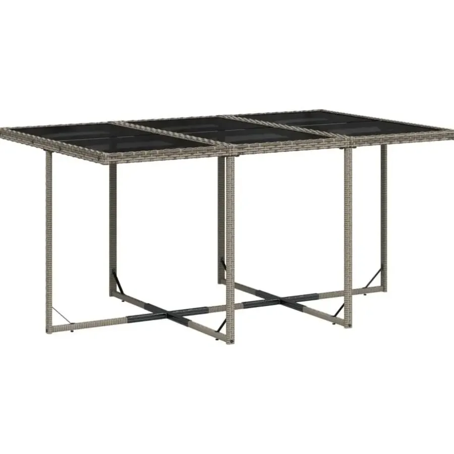 Tuinsets-vidaXL - 7-delige Tuinset donkergrijs kussens - Grijs - PE rattan - 110x106 cm