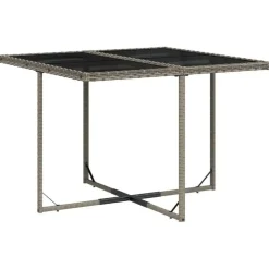 vidaXL - 5-delige Tuinset donkergrijs kussens - Grijs poly rattan - 110x106 cm