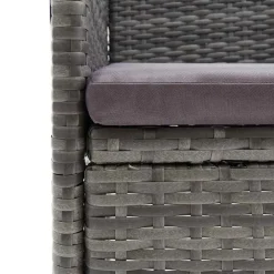 vidaXL - 5-delige Tuinset grijs - Poly rattan en glas - 80x80 cm