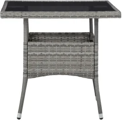 vidaXL - 5-delige Tuinset grijs - Poly rattan en glas - 80x80 cm