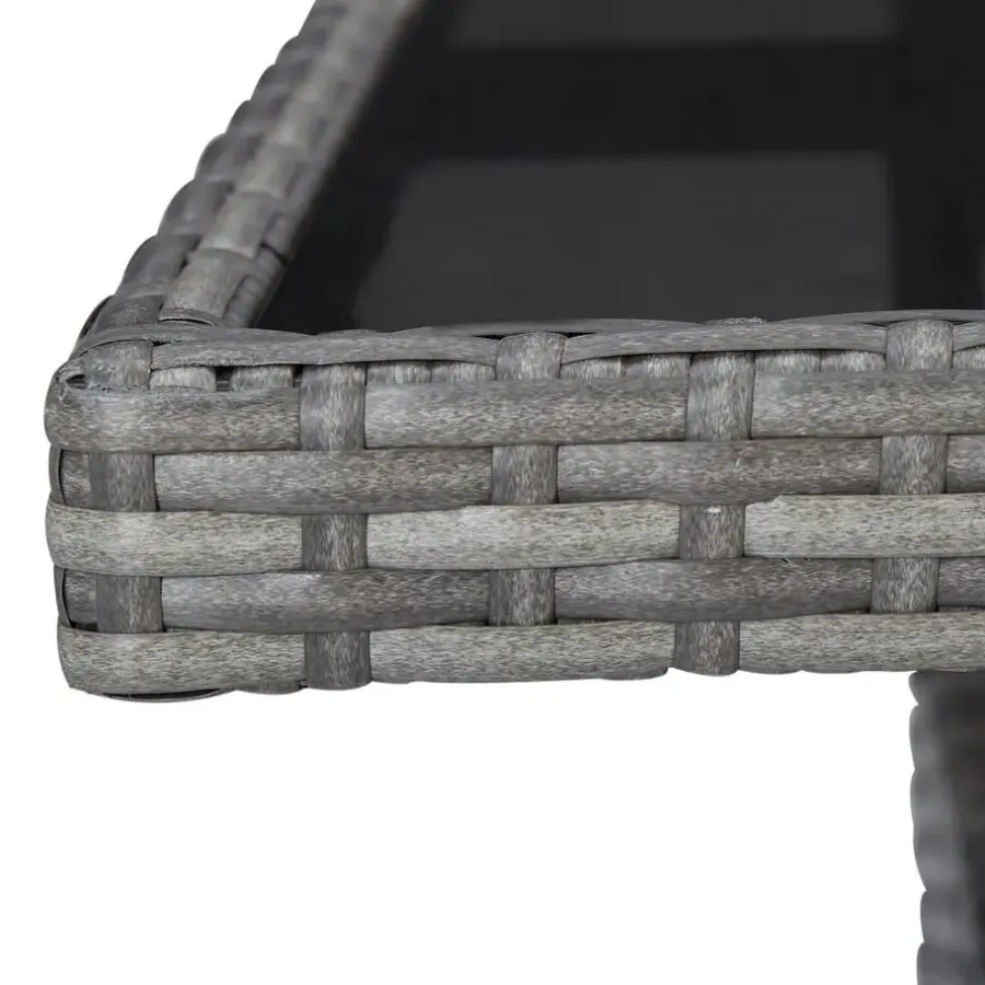 vidaXL - 5-delige Tuinset grijs - Poly rattan en glas - 80x80 cm