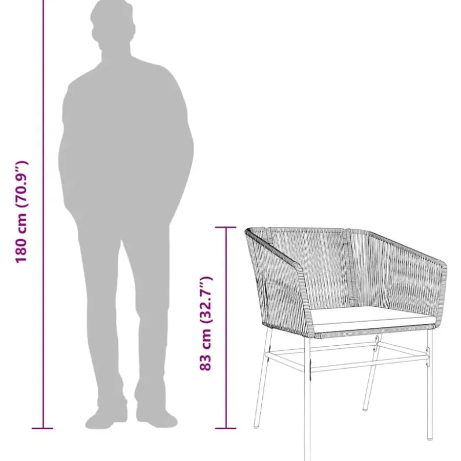 Tuinsets-vidaXL - 5-delige Tuinset grijs kussens - Zwart PE rattan en staal - 80x80 cm