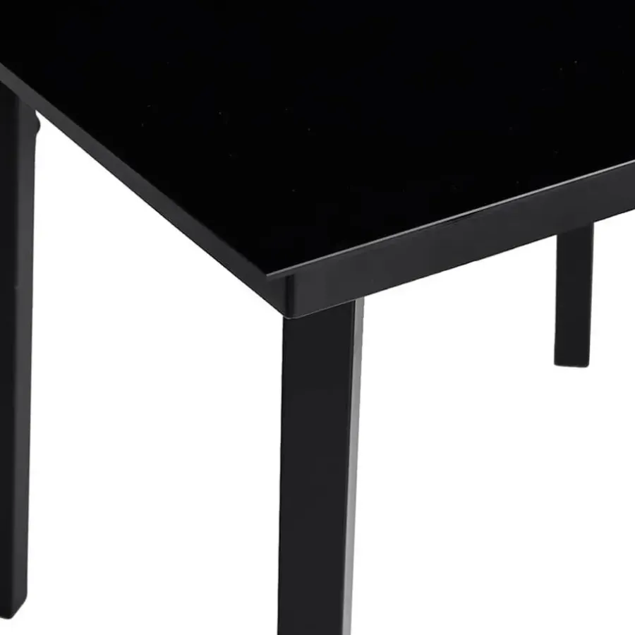 Tuinsets-vidaXL - 5-delige Tuinset grijs kussens - Zwart PE rattan en staal - 80x80 cm